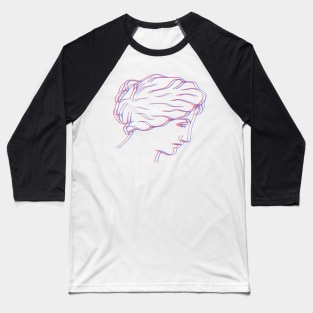 3D Face Illustration Baseball T-Shirt